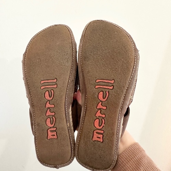 Merrell sundial leather women’s sandals slip ons brown boho summer beach neutral - Picture 5 of 6
